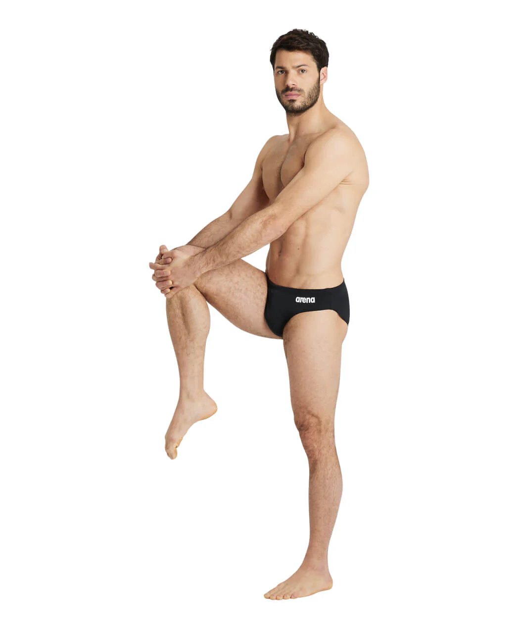 Bañador slip liso arena Performance para hombre Team - Blanco Negro - Image 5