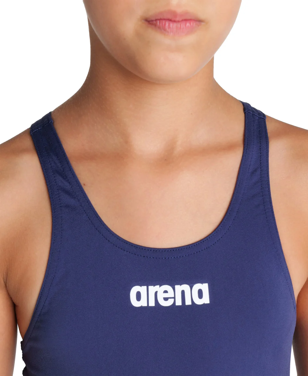 Bañador liso arena Performance para niña Swim Tech Team - Marino/Blanco - Image 4