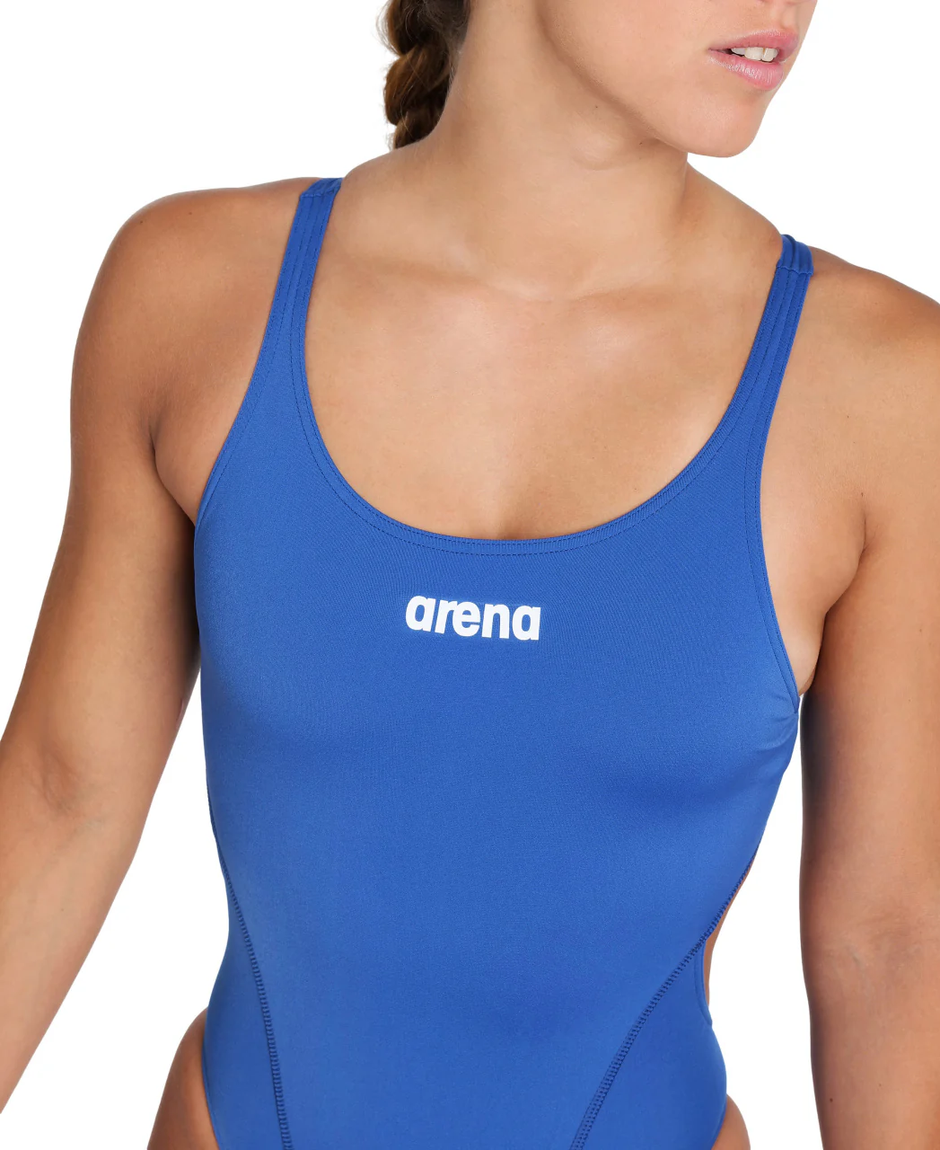 Bañador liso arena Performance para mujer Swim Tech Team - Royal/Blanco - Image 3