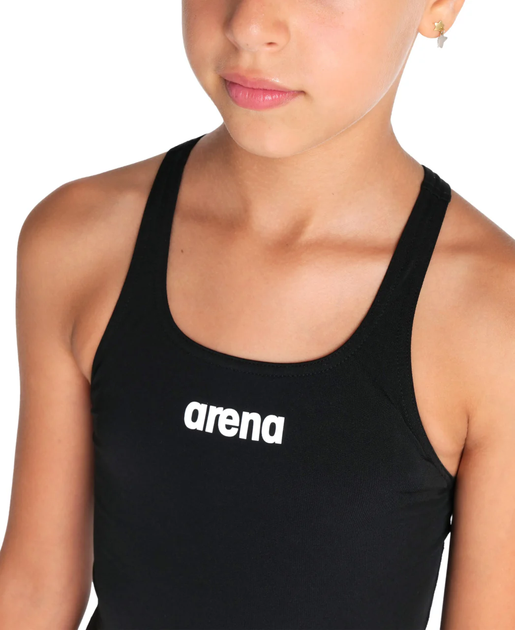 Bañador liso arena Performance para niña Swim Pro Team - Blanco Negro - Image 4