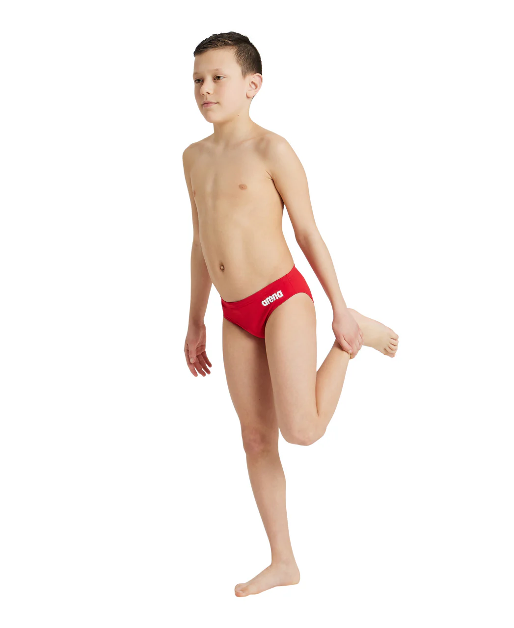 Bañador slip liso arena Performance para niño Team - Rojo Blanco - Image 3